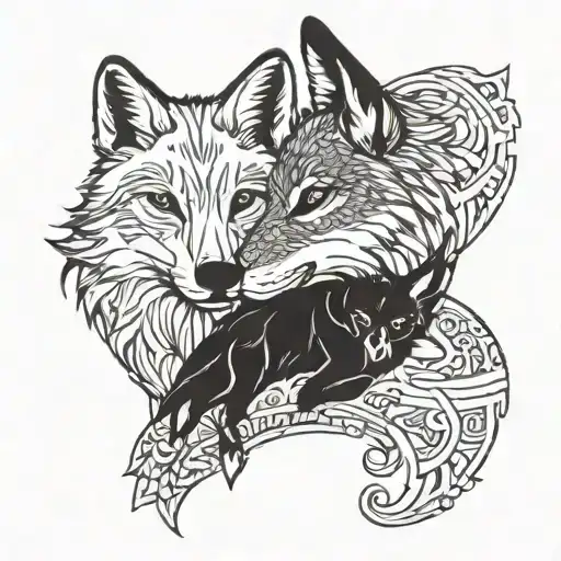 A Fox And A Wolf Friendship