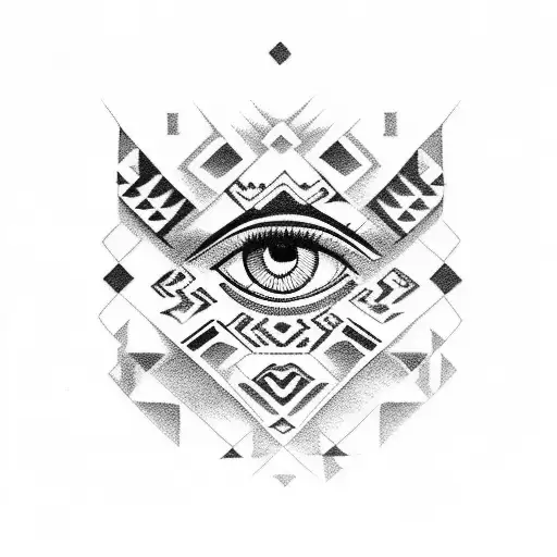 Aztec Mixed With Eyes
