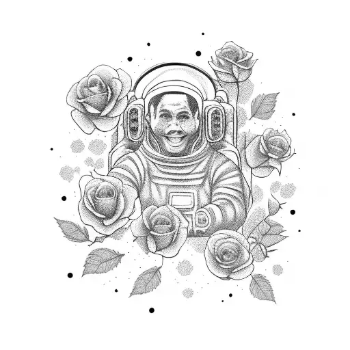 Astronaut With Roses