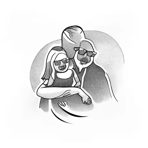 Father With His Daugher