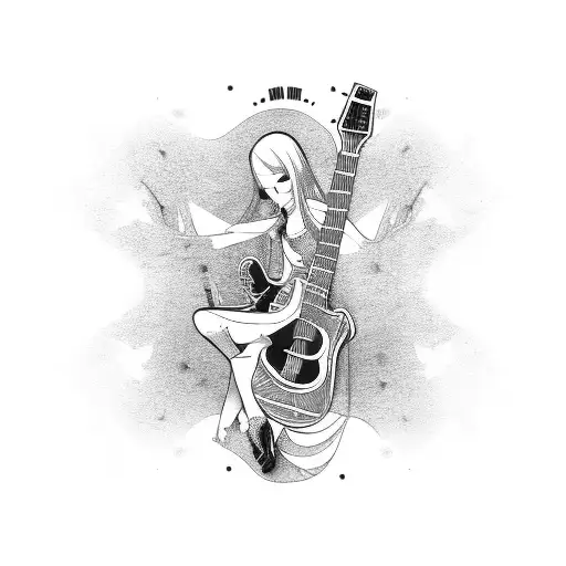 Gothic Girl Breaking Guitar