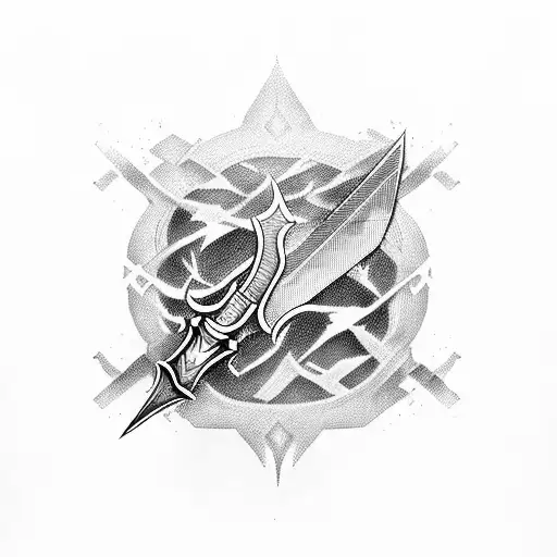 Shattered Sword Floating In A Black Mist