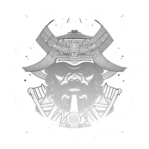 Samurai Sujetando Una Flor