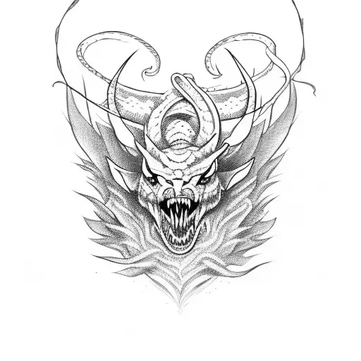 Lucifer Fighting With A Snake