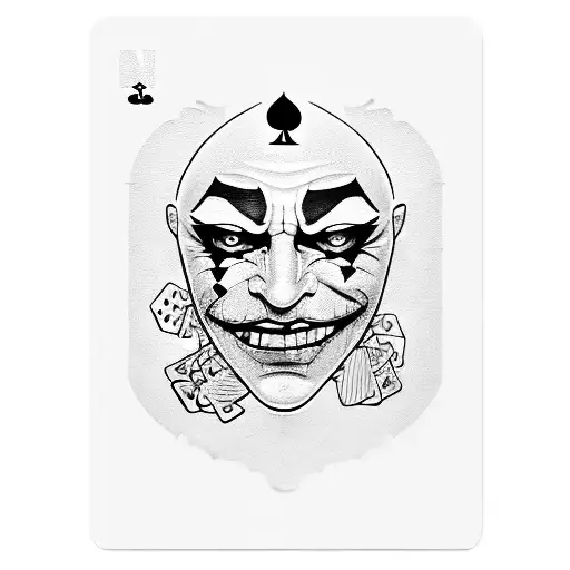 Poker Face In Joker Card