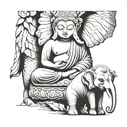 Buddha And His Elephant