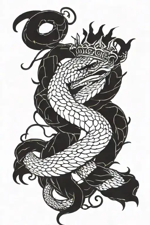 Snake Slithering With A Thorn Crown On Its Head