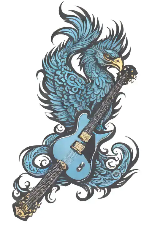 Tribal Phoenix Guitar