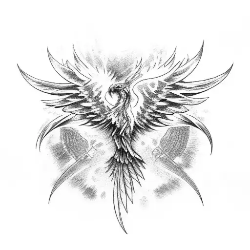 Phoenix Drawn From The Side