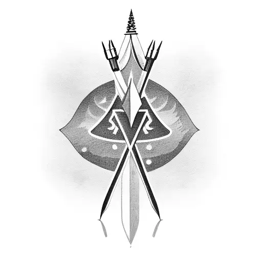 Arrow With Silver Pointer And The Sentence Alea Jacta Est