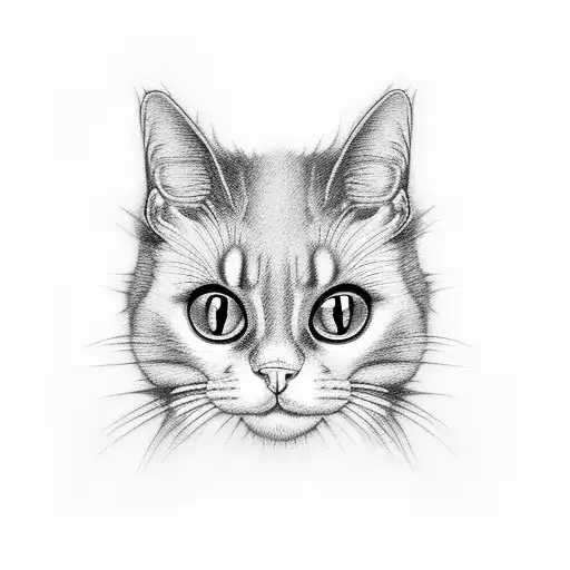 Black Cat Faces In Cherries