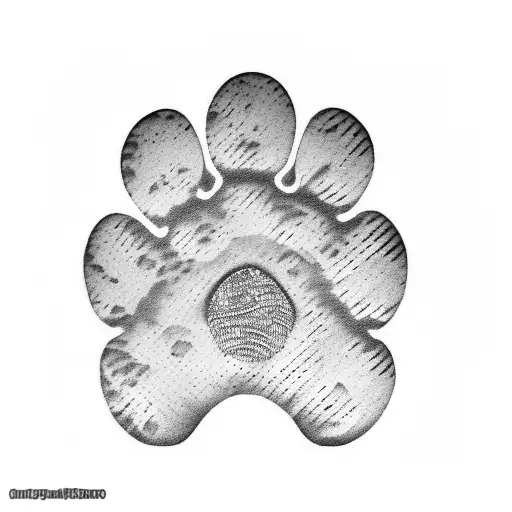 Dog Paw With Fingerprints From Family