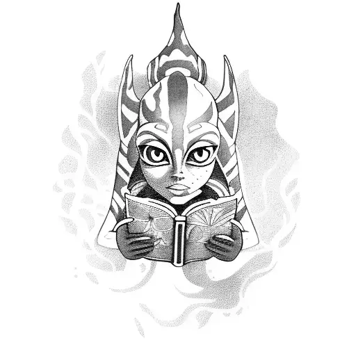 Ahsoka Tano Reading A Book Underwater Surrounded By Mermaids