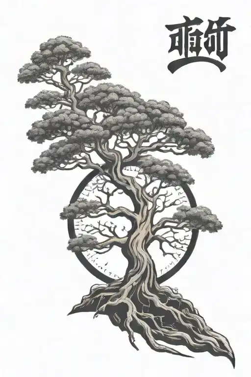 Oak Tree Rootscombined With Hour Glass Bottle