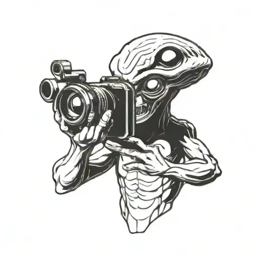 Alien Holding A Camera