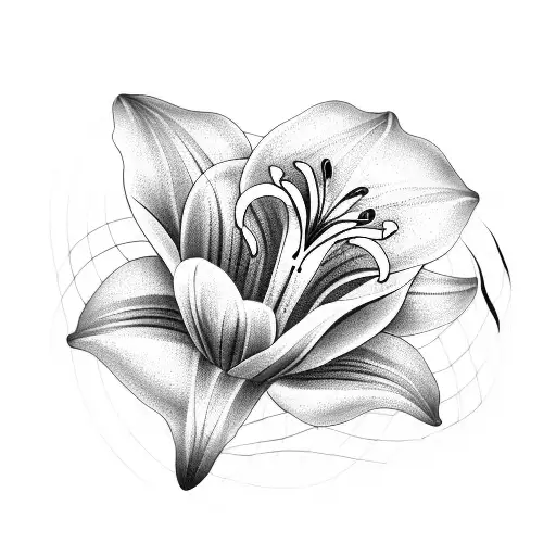 A Lily Flower With Musical Notes Entwined In Its Stem