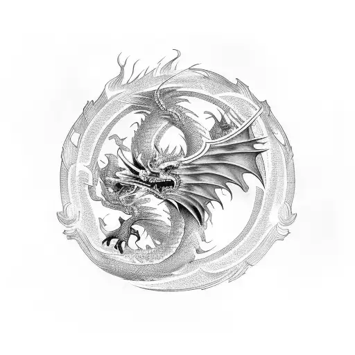 Dragon And Phoenix In The Shape Of Infinity