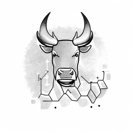 Bull With A Stock Market Graph Incorporated Into Its Horns