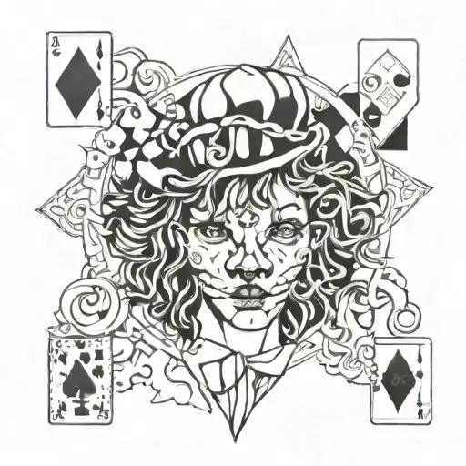 Lion And Jack Cards Clown Woman