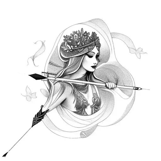 Nature Goddess With Bow And Arrow