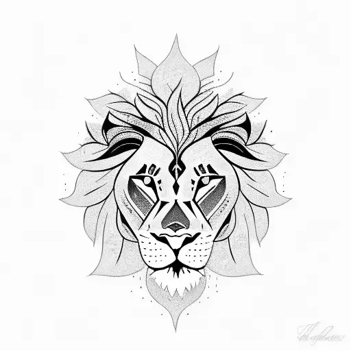 A Majestic Lion Surrounded By A Lush Jungle