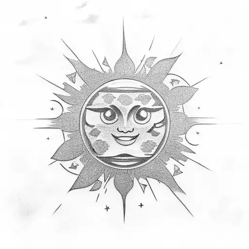 Philippines Sun And 3 Stars With Clouds