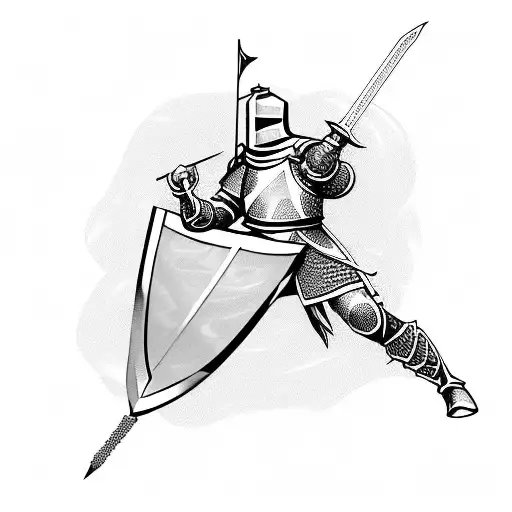 Knight With Shield And Sword