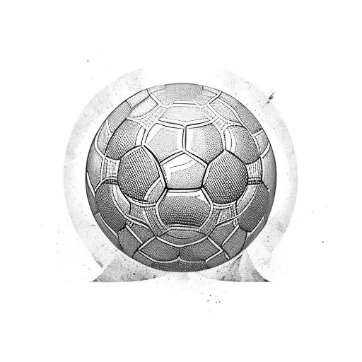 A Soccer Ball With Old School Tattoo Designs