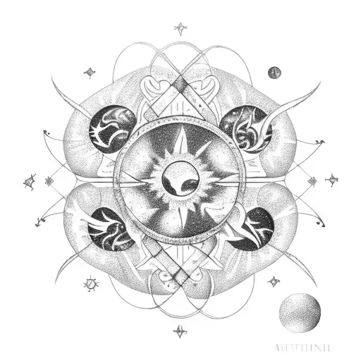 A Celestial Pisces Constellation Intertwined With The Sun