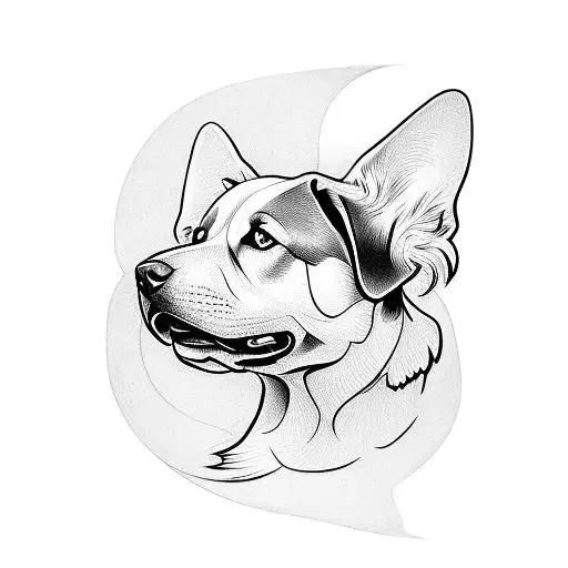 A Black And White Dog