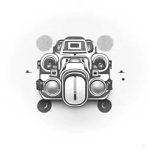 A Futuristic Car Merging With A Camera Lens