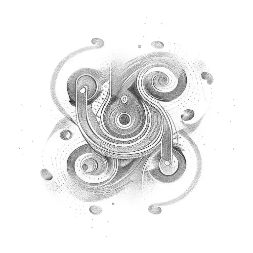 A Vibrant And Energetic Music Note Surrounded By Swirling Patterns
