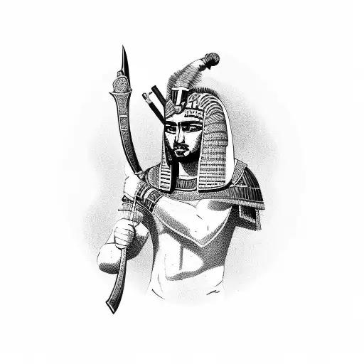 Ancient Egyptian Warrior Wielding A Khopesh