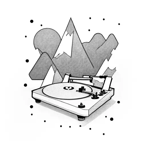 A Dj Mixing Turntables On Top Of A Mountain Peak