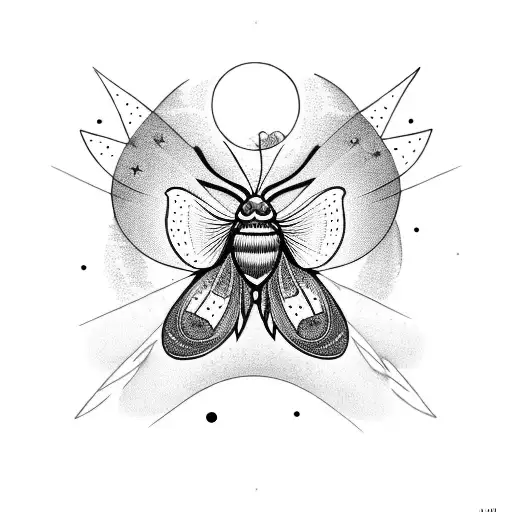 A Moth Flying Towards The Sun Moon And Stars