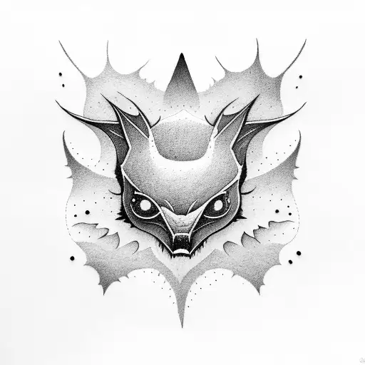 Nocturnal Forest Scene In Which The Treetops Dissolve Into Many Bats