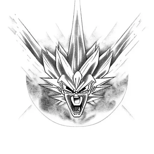 Dragon Ball Character Fused With A Mythical Phoenix