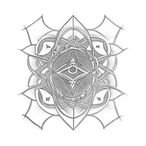 Incorporate A Berber Symbol Into A Blackwork Tattoo That Represents The Love For Drawing And Art