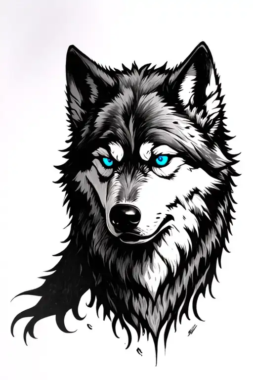 Angry Wolf Blue Eyes