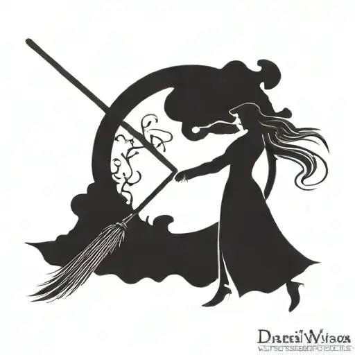 Dark Wicca Broom Stick Flying