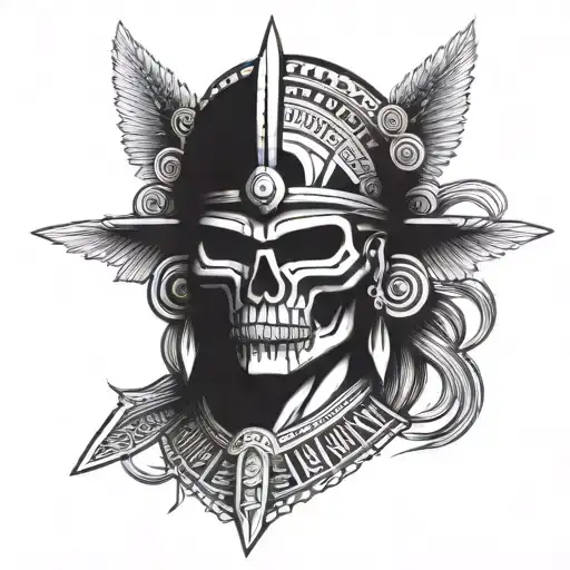 Aztec Warrior Skull Face