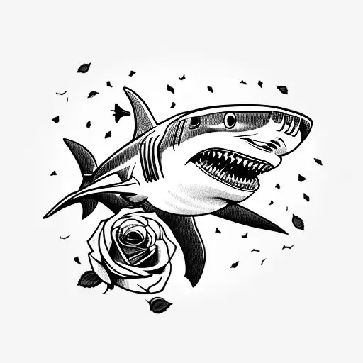 Shark With Roses