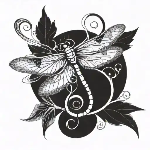 Dragonfly Attached To A Treble Clef Symbol