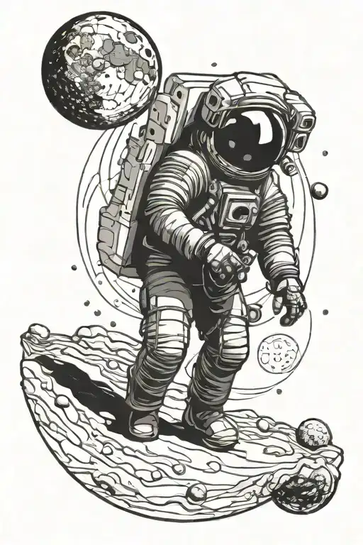 Astronaut Standing On Moon