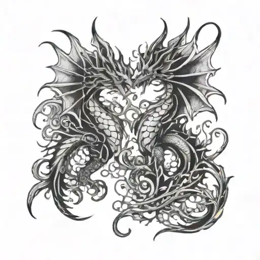 Dragon N Phoenix Rising From The Ashes