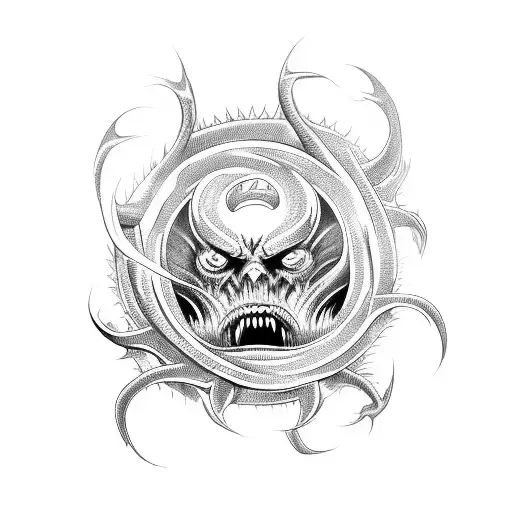 A Demon Emerging From A Swirling Vortex