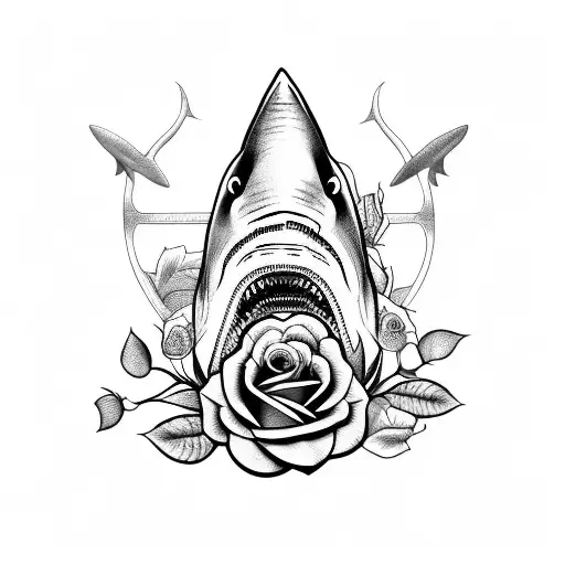 Shark With Roses