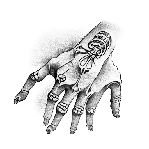 Skeleton Hand With Greek Writing