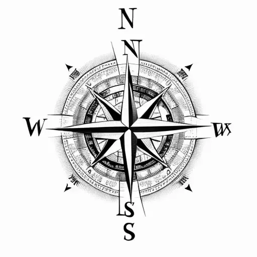 Compass With Roman Numeral Birthdays With A Background