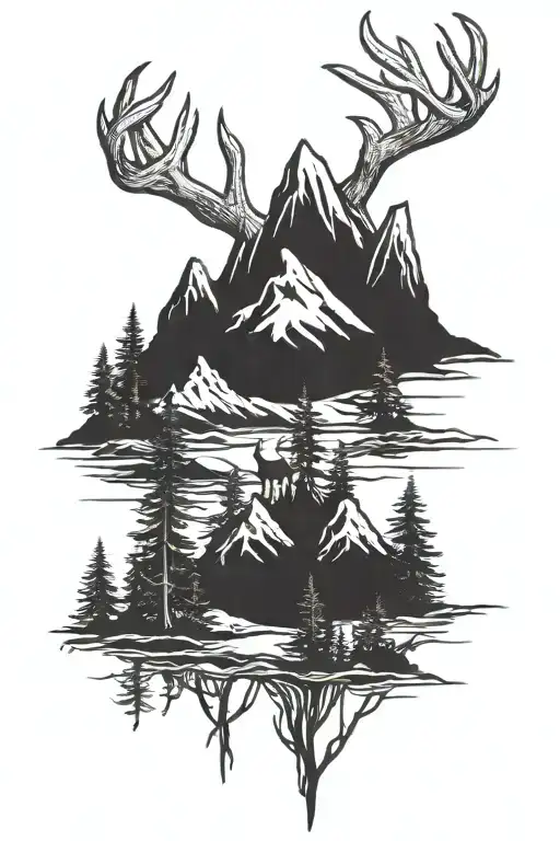 Deer Antler Mountains Trees
